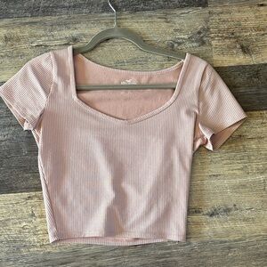 Ribbed Pink Crop Top